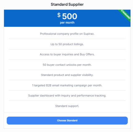 Standard Supplier Package